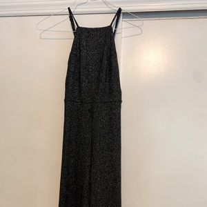 Black and silver cut out sparkly jumpsuit